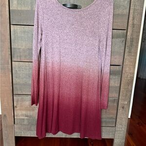 Alya Francesca’s Ombre Long Sleeve Dress XS, red and pink ombré dress, fall